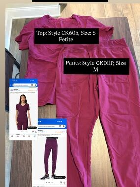 Cherokee Women’s Jogger Scrub Pants and top